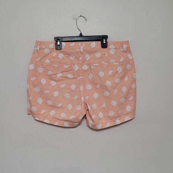 Old Navy Women’s Size 12 Everyday Chino Shorts Orange Sorbet Lemon Print GUC - Picture 3 of 5
